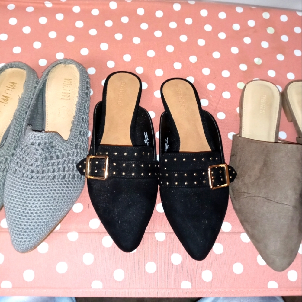 3 pair of  Brand new/ like brand new Mules.